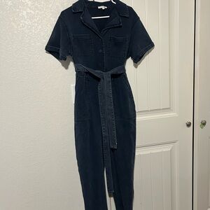 Chic Navy Denim Jumpsuit